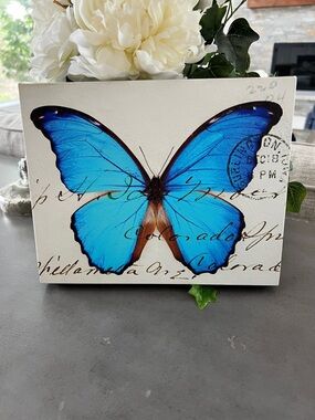 Blue Butterfly Wall Art Canvas